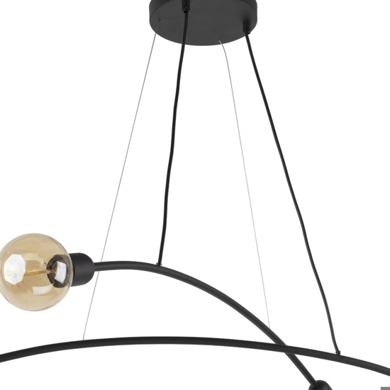 Lampadario per cucina moderna nero 4 luci tubi ad arco